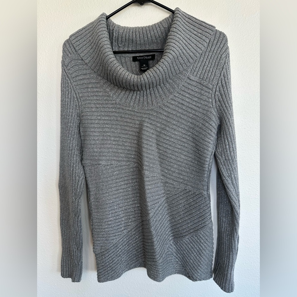 White House Black Market Gray Cowl Neck Sweater
